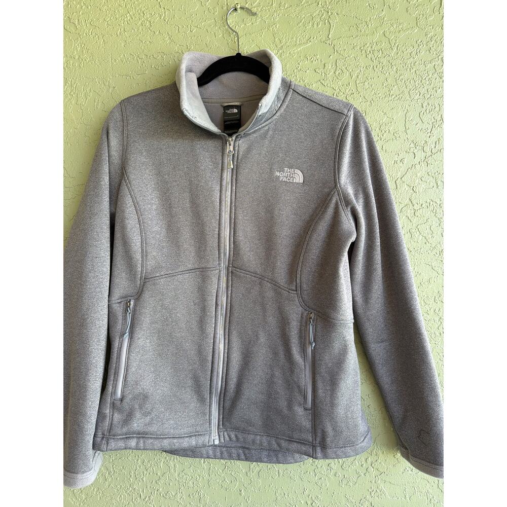 The North Face Women's Light Gray Full-Zip Fleece Jacket